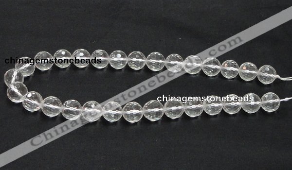 CCC211 15.5 inches 14mm faceted round grade AB natural white crystal beads