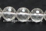 CCC212 15.5 inches 16mm faceted round grade AB natural white crystal beads