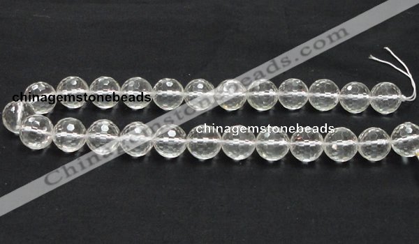 CCC212 15.5 inches 16mm faceted round grade AB natural white crystal beads