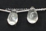 CCC214 15.5 inches 12*22mm teardrop grade AB natural white crystal beads