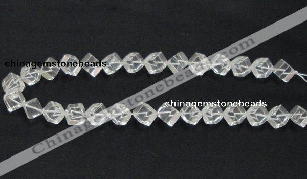 CCC215 15.5 inches 10*10mm cubic grade AB natural white crystal beads