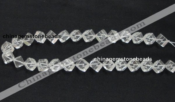 CCC215 15.5 inches 10*10mm cubic grade AB natural white crystal beads