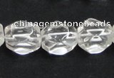 CCC216 13*18mm faceted nugget grade AB natural white crystal beads