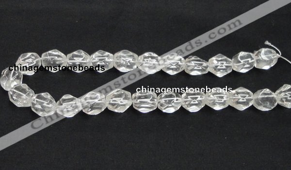 CCC216 13*18mm faceted nugget grade AB natural white crystal beads