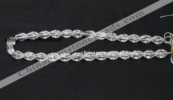 CCC219 8*12mm twisted rice grade AB natural white crystal beads