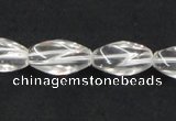 CCC220 8*18mm twisted rice grade AB natural white crystal beads