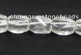 CCC221 10*15mm twisted oval grade AB natural white crystal beads