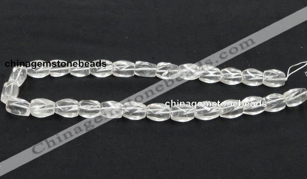 CCC221 10*15mm twisted oval grade AB natural white crystal beads