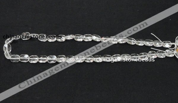 CCC224 8*10mm faceted rectangle grade AB natural white crystal beads