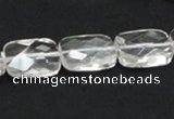 CCC225 13*18mm faceted rectangle grade AB natural white crystal beads