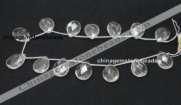 CCC227 18*25mm briolette grade AB natural white crystal beads