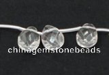 CCC228 10*14mm briolette grade AB natural white crystal beads