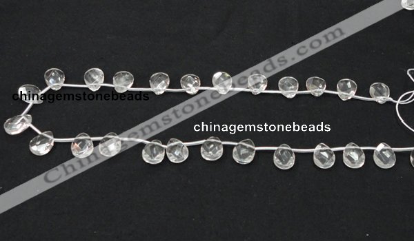 CCC228 10*14mm briolette grade AB natural white crystal beads