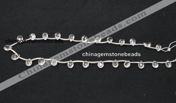 CCC229 6*9mm briolette grade AB natural white crystal beads wholesale