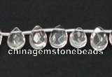 CCC230 8*12mm briolette grade AB natural white crystal beads wholesale