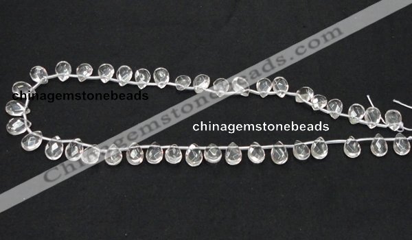 CCC230 8*12mm briolette grade AB natural white crystal beads wholesale