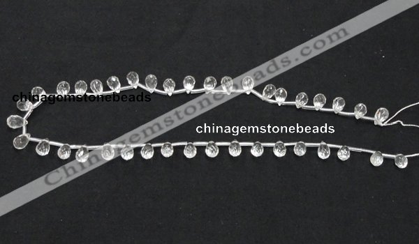 CCC232 6*9mm faceted teardrop grade AB natural white crystal beads