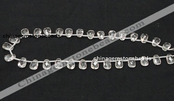 CCC234 8*12mm faceted trapezoid grade AB natural white crystal beads
