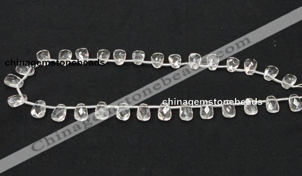 CCC234 8*12mm faceted trapezoid grade AB natural white crystal beads