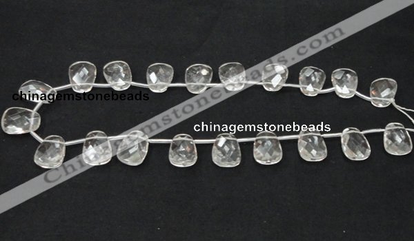 CCC235 13*18mm faceted trapezoid grade AB natural white crystal beads