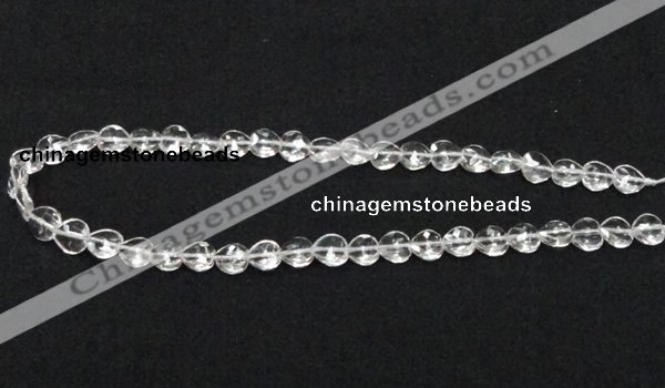 CCC237 10*10mm faceted heart grade AB natural white crystal beads