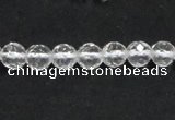 CCC242 15.5 inches 4mm faceted round AB grade natural white crystal beads