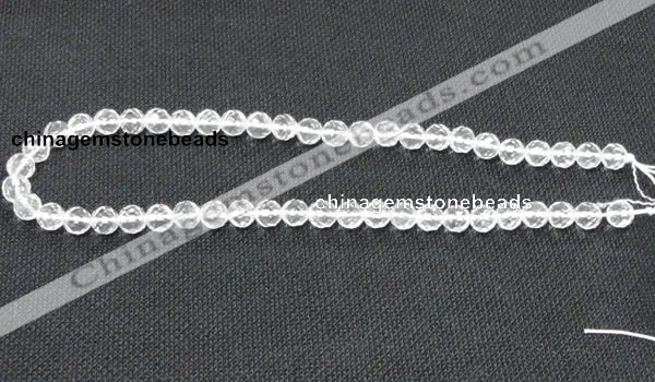 CCC252 15.5 inches 8mm faceted round grade A natural white crystal beads