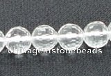 CCC254 15.5 inches 12mm faceted round grade A natural white crystal beads