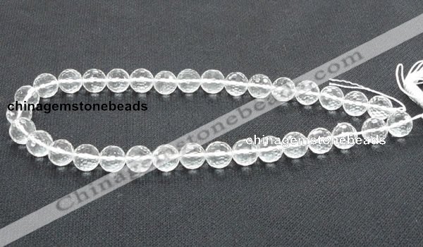 CCC254 15.5 inches 12mm faceted round grade A natural white crystal beads