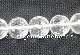 CCC255 15.5 inches 14mm faceted round grade A natural white crystal beads