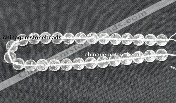 CCC255 15.5 inches 14mm faceted round grade A natural white crystal beads