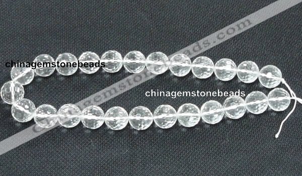 CCC256 15.5 inches 16mm faceted round grade A natural white crystal beads