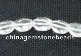 CCC261 15.5 inches 8*10mm faceted rice grade A natural white crystal beads