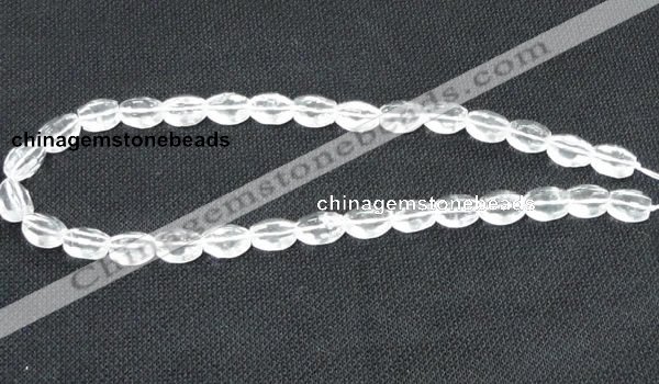 CCC262 15.5 inches 10*14mm faceted rice grade A natural white crystal beads