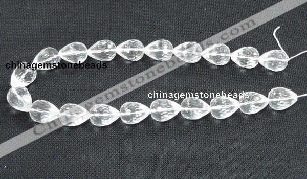 CCC263 15*20mm faceted teardrop grade A natural white crystal beads