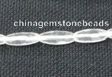 CCC265 6*16mm faceted rice grade A natural white crystal beads