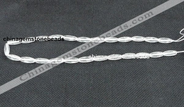 CCC265 6*16mm faceted rice grade A natural white crystal beads