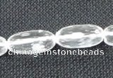 CCC266 10*20mm faceted rice grade A natural white crystal beads