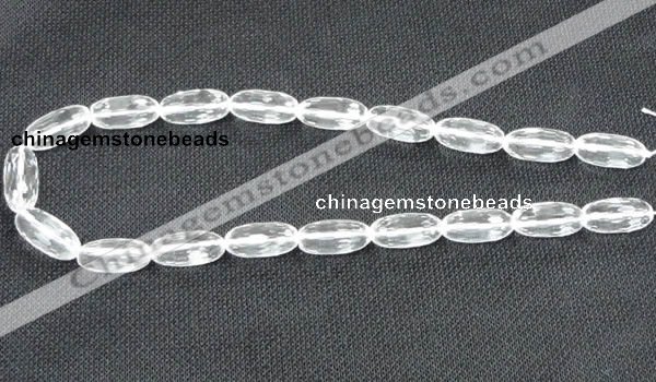 CCC266 10*20mm faceted rice grade A natural white crystal beads