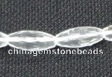 CCC267 8*20mm faceted rice grade A natural white crystal beads