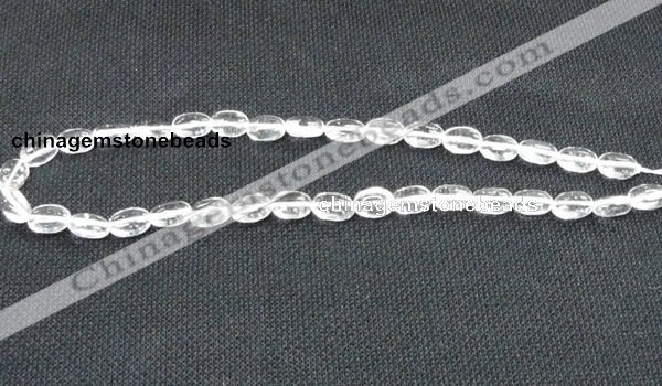 CCC269 15 inches 8*16mm oval grade A natural white crystal beads