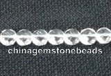 CCC271 15 inches 8mm faceted coin grade A natural white crystal beads