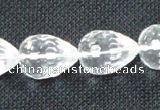 CCC273 7*10mm faceted teardrop grade A natural white crystal beads