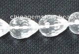 CCC275 10*14mm faceted teardrop grade A natural white crystal beads