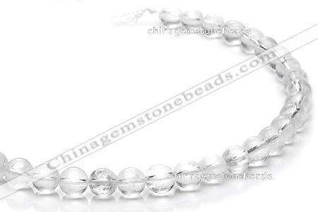 CCC36 15.5 inches 8mm round white crystal beads Wholesale