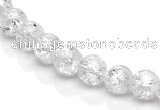 CCC39 15.5 inches 4mm round crackle white crystal beads Wholesale