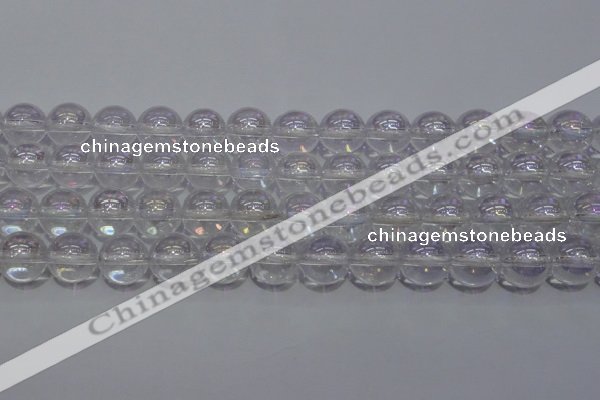 CCC402 15.5 inches 8mm round AB-color white crystal beads