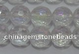 CCC411 15.5 inches 6mm faceted round AB-color white crystal beads