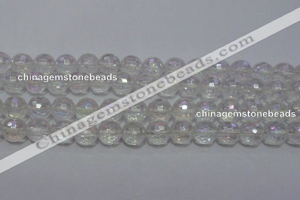 CCC412 15.5 inches 8mm faceted round AB-color white crystal beads