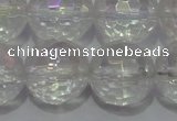 CCC415 15.5 inches 14mm faceted round AB-color white crystal beads